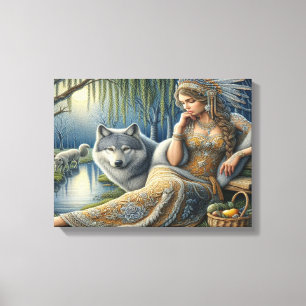 Mondlicht-Verzauberung im Mystischen Wald16x12 Leinwanddruck