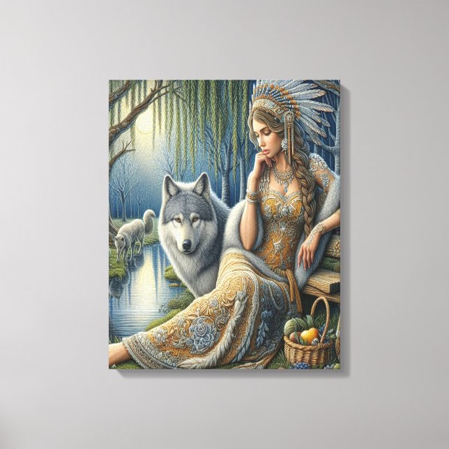 Mondlicht-Verzauberung im Mystischen Wald16x20 Leinwanddruck (Vorderseite)