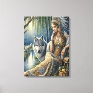 Mondlicht-Verzauberung im Mystischen Wald18x24 Leinwanddruck