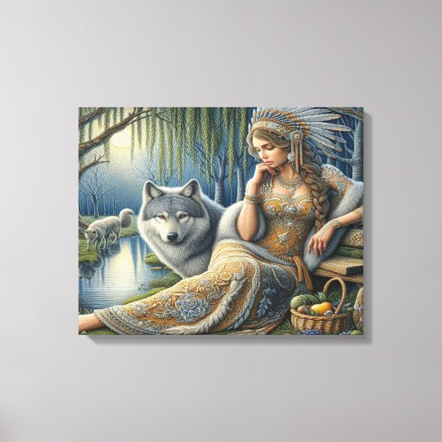 Mondlicht-Verzauberung im Mystischen Wald20x16 Leinwanddruck (Vorderseite)