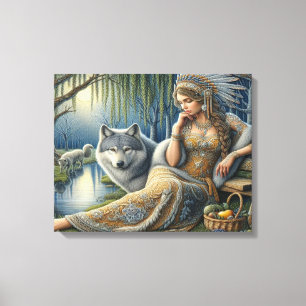 Mondlicht-Verzauberung im Mystischen Wald20x16 Leinwanddruck