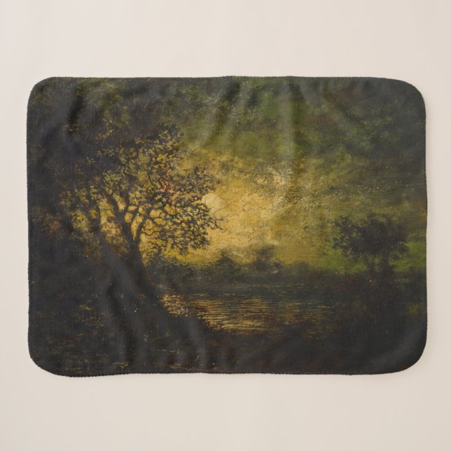 Mondlicht (von Ralph Albert Blakelock) Sherpadecke (Vorderseite (Horizontal))