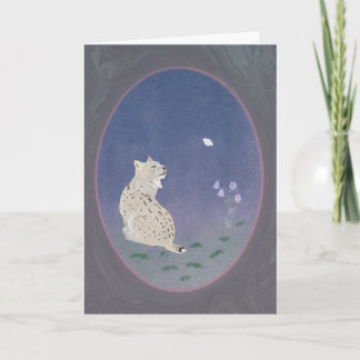 Mondlicht Wald Luchs 5x7 Grußkarte Karte