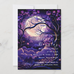 Mondlicht-Wald-Nacht-Hochzeit Einladung