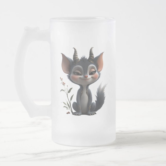 Mondlicht-Waldgeist der roten Blüte.  Mattglas Bierglas (Links)