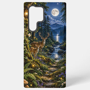 Mondlicht-Waldhirsche und -See Samsung Galaxy Hülle