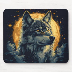 Mondlicht-Wolf-Mystische Nacht Mousepad