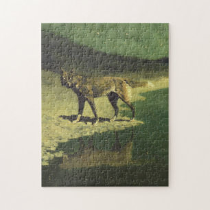 Mondlicht Wolf von Frederic Remington 1909 Puzzle