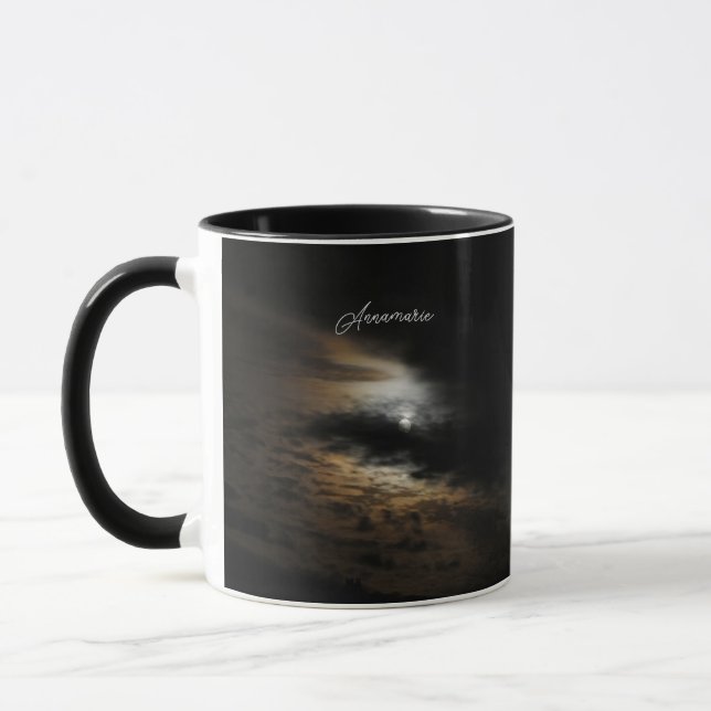 Mondlicht Wolken Celestial Foto Personalisiert Tasse (Links)