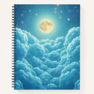 Mondlicht-Wolken-Himmel-Notizbuch Notizbuch