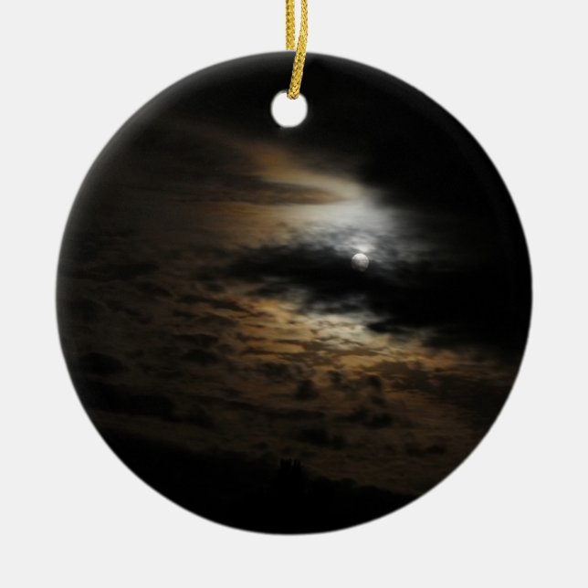 Mondlicht Wolken Night Sky Foto Keramik Ornament (Vorne)