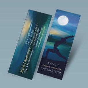Mondlicht Yoga Meditation Halbmondgruß Mini Visitenkarte