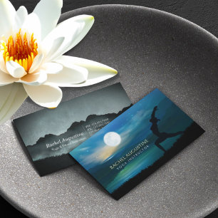 Mondlicht Yoga Meditation Halbmondgruß Visitenkarte