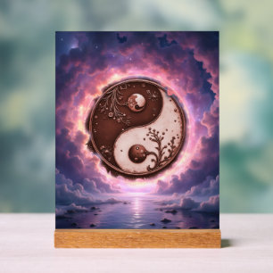 Mondlichtbalance – Yin Yang des ewigen Lichts.  Acrylschild