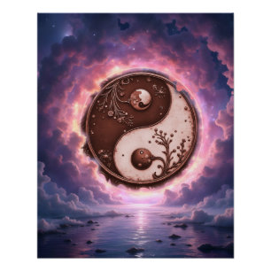 Mondlichtbalance – Yin Yang des ewigen Lichts. Poster