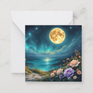 Mondlichter Blütenbucht Mitteilungskarte