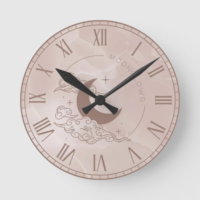 Mondlichter Runde Wanduhr (Vorderseite)