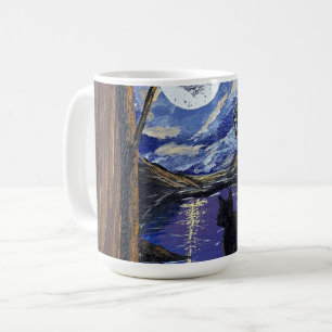 Mondlichtfenster – handgefertigtes Kunstwerk Kaffeetasse