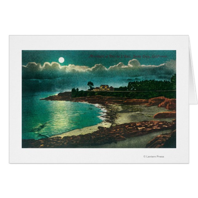 Mondlichtsicht auf die Vue de l'EauSanta Cruz, CA (Vorderseite (Horizontal))