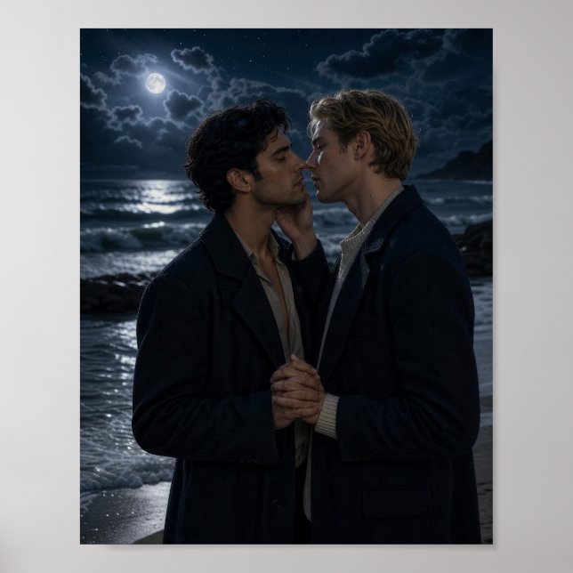Mondlichtübergabe | Schwules Kunstprojekt Poster (Vorne)