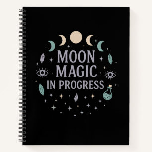 Mondmagie in Arbeit Hexen Sterne Kristalle Notizbuch