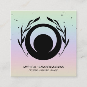 *~* Mondmond Magic Boho Universum Regenbogen Quadratische Visitenkarte
