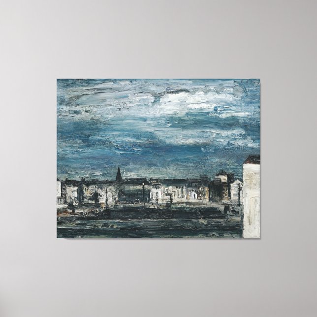 Mondnacht am Murufer in Graz Leinwanddruck (Vorderseite)