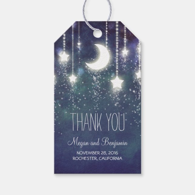 Mondnachtshochzeit und Hochzeit der Sterne Geschenkanhänger (Vorderseite)