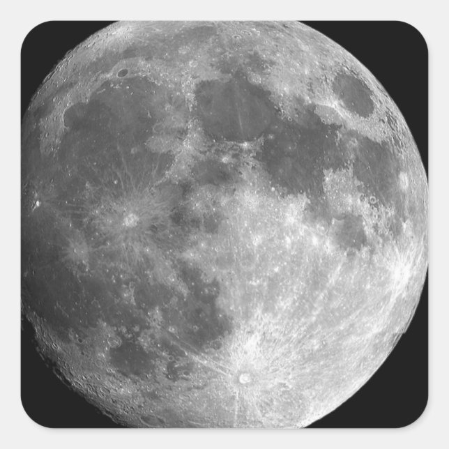 Mondnähe Quadratischer Aufkleber (Vorderseite)