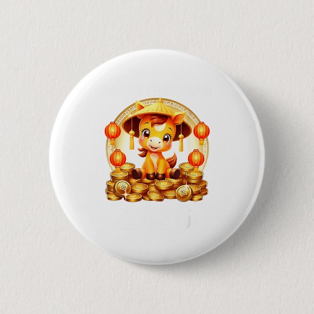 Mondneujahr 2026 Chinesische Neujahrsdekorationen  Button (Vorderseite)