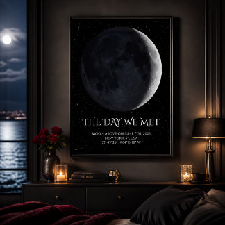 Mondphase nach Datum Personalisierte Paare Poster
