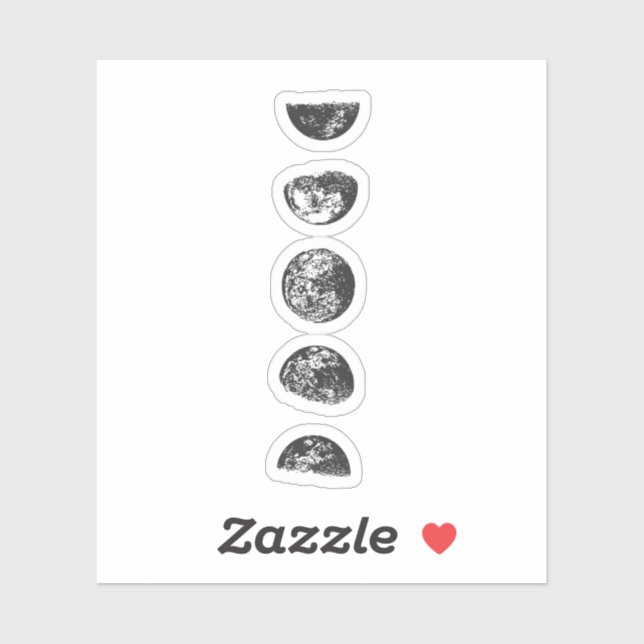 Mondphasen Aufkleber (Blatt)