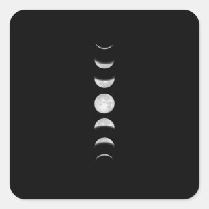 Mondphasen Cool Astronomie Quadratischer Aufkleber