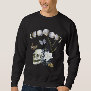 Mondphasen des Mond-Blumen-Schmetterlingskuppels Sweatshirt