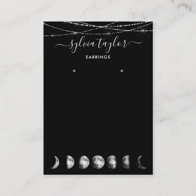 Mondphasen Erring-Rahmen-Anzeige Logo hinzufügen B Visitenkarte (Vorderseite)