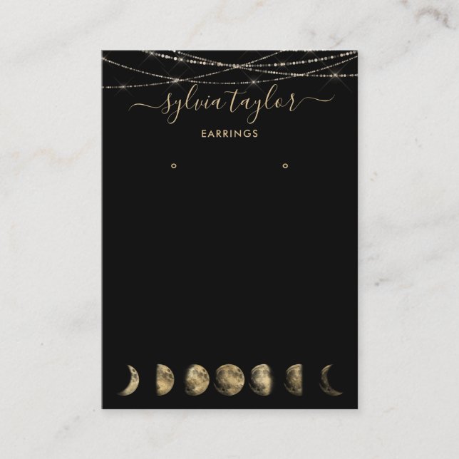 Mondphasen Erring-Rahmen-Anzeige Logo hinzufügen B Visitenkarte (Vorderseite)