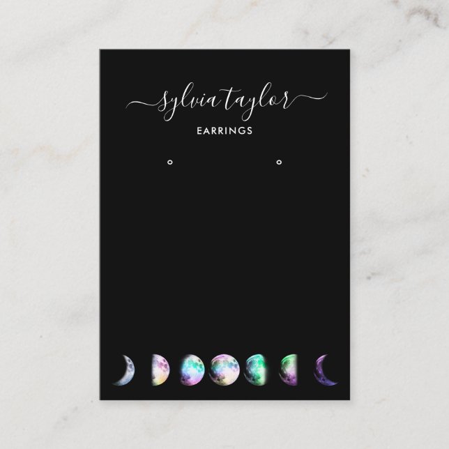 Mondphasen Erring-Rahmen-Anzeige Logo hinzufügen B Visitenkarte (Vorderseite)