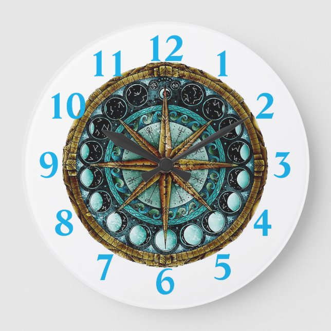 Mondphasen Große Wanduhr (Vorderseite)