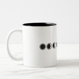 Mondphasen Minimalistische Linienkunst Zweifarbige Tasse