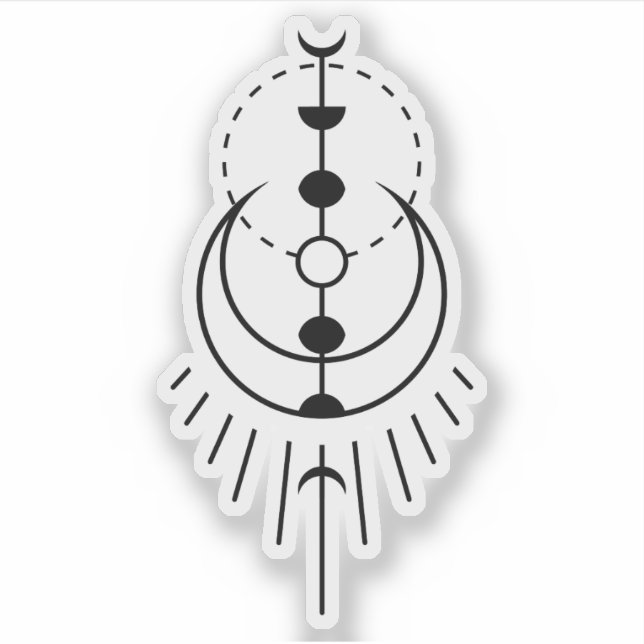 Mondphasen Mondfinsternis Aufkleber (Vorderseite)