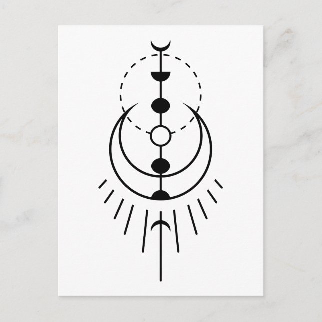 Mondphasen Mondfinsternis Postkarte (Vorderseite)