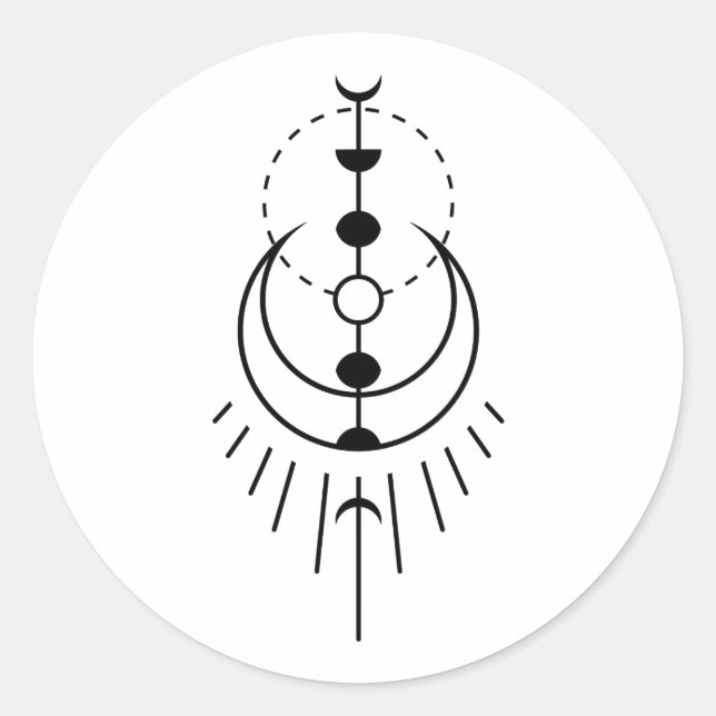 Mondphasen Mondfinsternis Runder Aufkleber (Vorderseite)