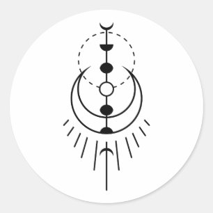 Mondphasen Mondfinsternis Runder Aufkleber