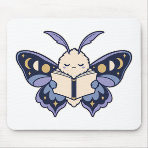 Mondphasen-Motten-Lesebuch-Mauspad Mousepad