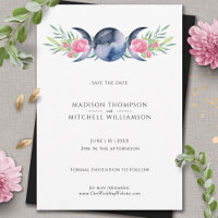 Mondphasen Pink Floral Metaphysische Hochzeit