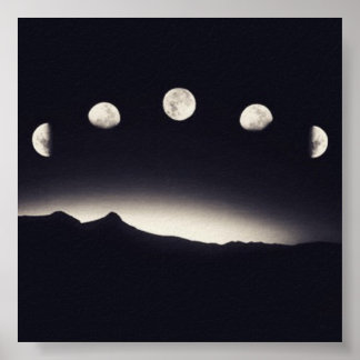 Mondphasen-Plakat Poster