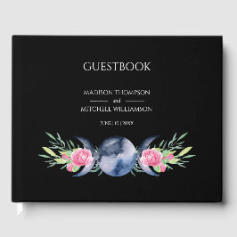 Mondphasen Rosen Blumenrosen Metaphysische Hochzei Gästebuch