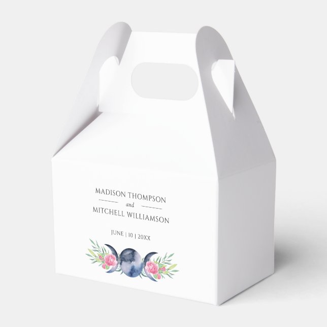 Mondphasen Rosen Blumenrosen Metaphysische Hochzei Geschenkschachtel (Vorderseite)