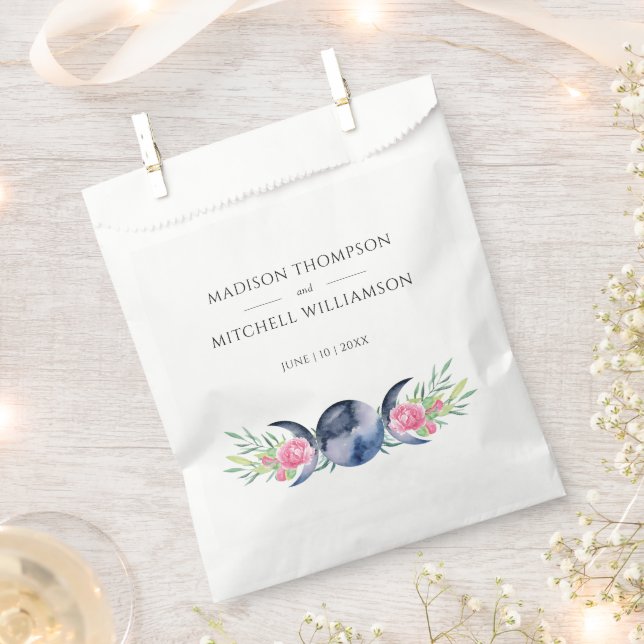 Mondphasen Rosen Blumenrosen Metaphysische Hochzei Geschenktütchen (Ausgeschnitten)