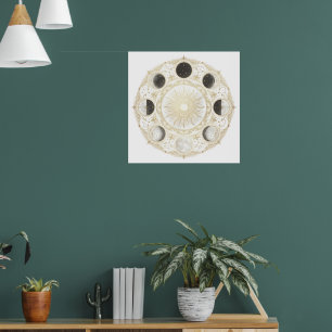 Mondphasen Sonnen-Mandala-Kunstposter Himmels-Wa Poster